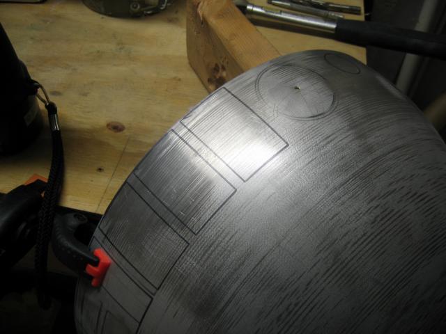 Clamped to bench and pilot hole drilled ready to go